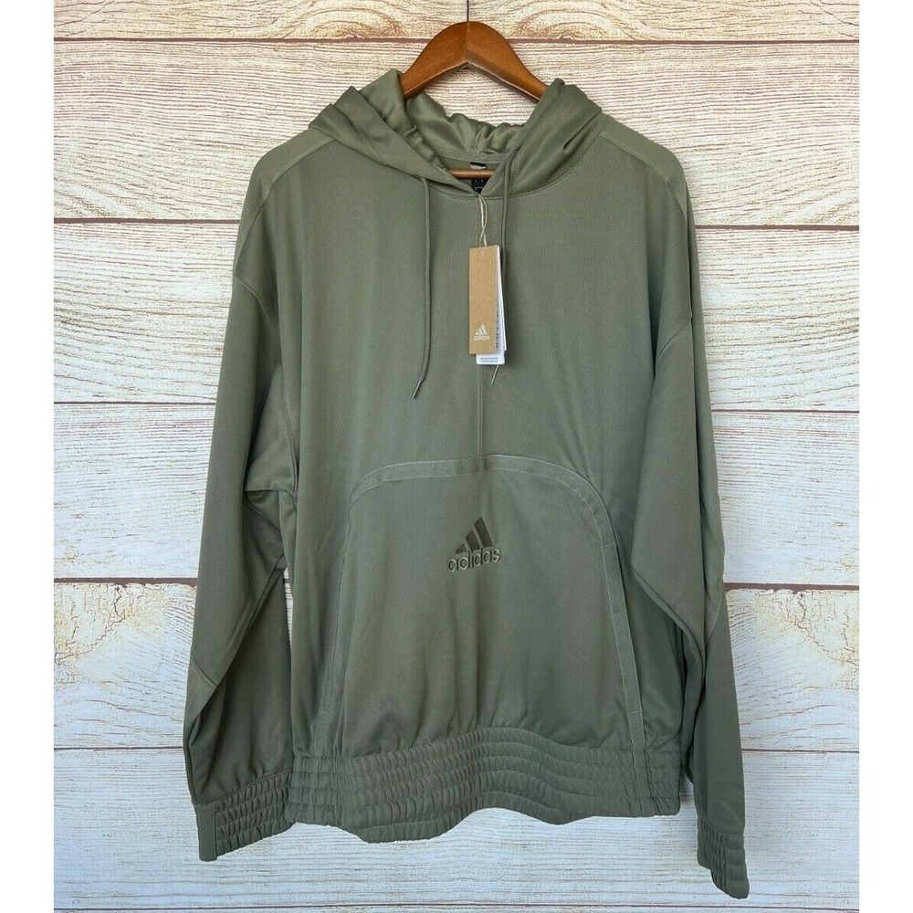 Adidas Hoodie Mens Size Large Green CU 365 HD Basketball Hoodie Sweatshirt New